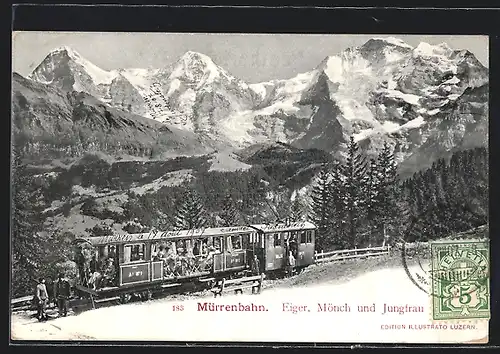 AK Mürrenbahn, Eiger, Mönch und Jungfrau