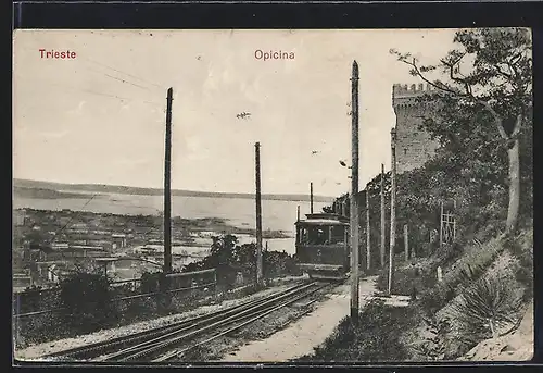 AK Trieste, Opicina, Bergbahn