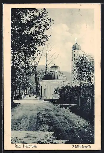 AK Bad Heilbrunn, Wegpartie an der Adelheidsquelle