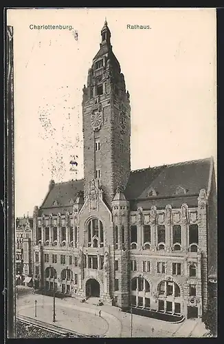 AK Berlin-Charlottenburg, Blick aufs Rathaus