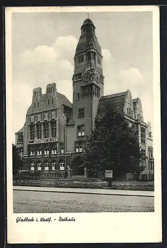 AK Gladbeck i. Westf., Strassenpartie am Rathaus