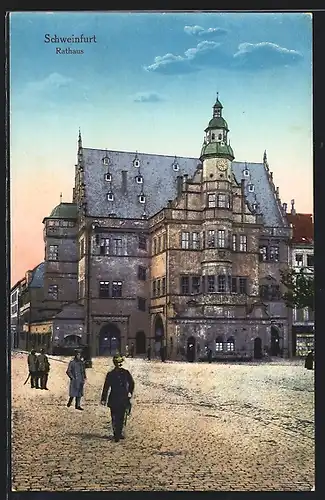 AK Schweinfurt, Fussgänger am Rathaus