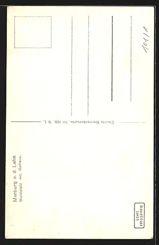 AK Marburg, Marktplatz m. Rathaus u. 