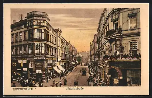 AK Saarbrücken, Partie an der Victoriastrasse