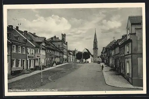 AK Stadt-Kemnath /Opf., Platz mit Blick auf die Kirche