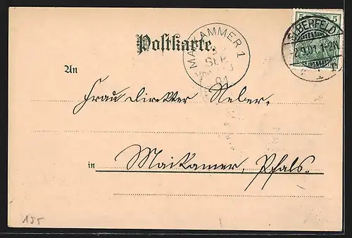 Lithographie Wupperthal, Elektr. Schwebebahn Elberfeld-Barmen