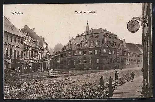 AK Nossen, Markt mit Rathaus
