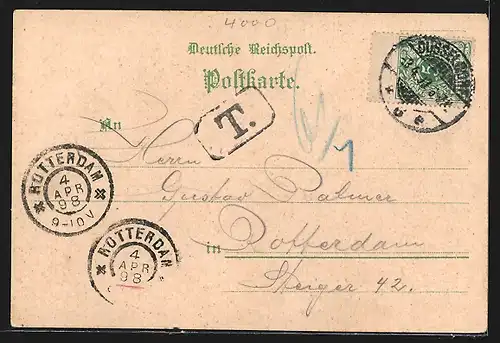 Lithographie Düsseldorf, Arabisches Café in der Graf-Adolf-Strasse, Inh. Moritz und Görlich