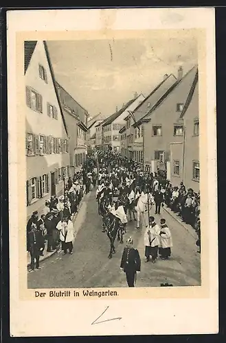 AK Weingarten / Württ., Der Blutritt, Strassenpartie