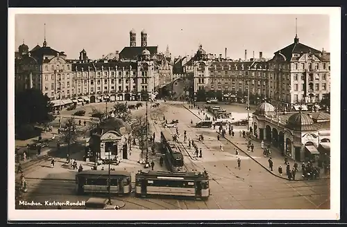 AK München, Karlstor-Rondell, Strassenbahnen