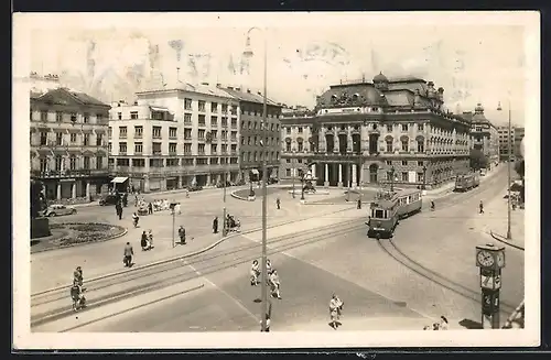 AK Bratislava, Hviezdoslavovo nam., Strassenbahn