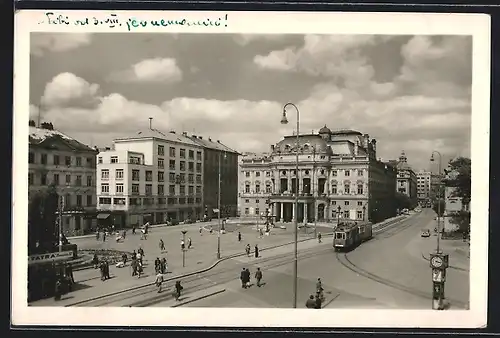 AK Bratislava, Hviezdoslavovo nam., Strassenbahn