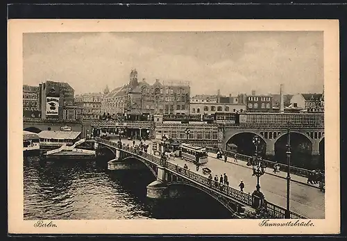 AK Berlin, Jannowitzbrücke mit Strassenbahn