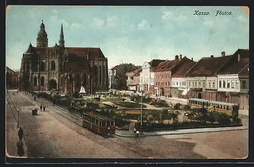 AK Kassa, Strassenbahn am Elisabeth-Dom