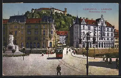 AK Ljubljana, Stritarjeva utica, Strassenbahn