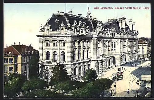 AK Lausanne, Banque Cantonale et Poste, Strassenbahn