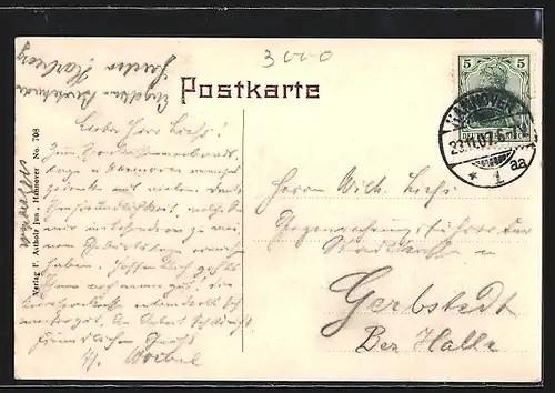 AK Hannover, Strassenbahn auf dem Aegidientorplatz