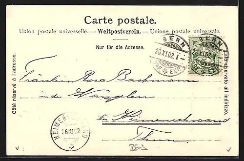 AK Bern, Strassenbahn in der Spitalgasse