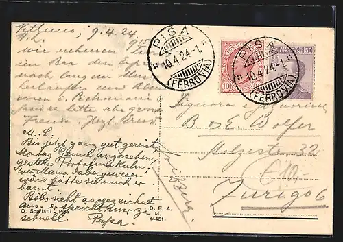 AK Pisa, Lung` Arno Regio, Strassenbahn