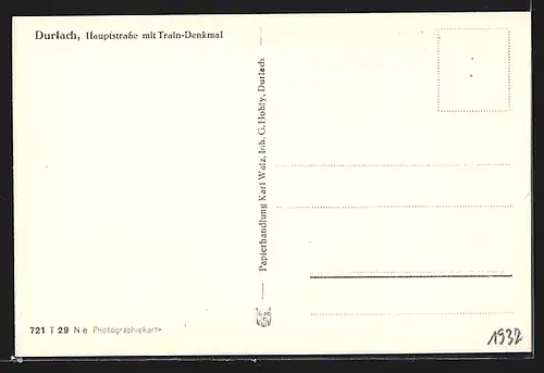 AK Durlach, Pfinztalstrasse, Strassenbahn