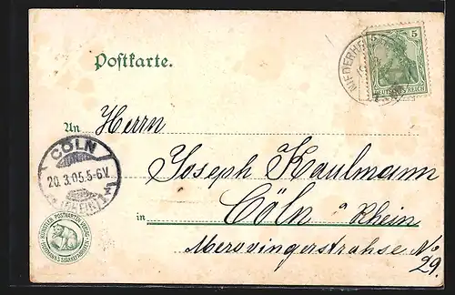 Lithographie Bremen / Stadt, Totalansicht mit Flusslauf