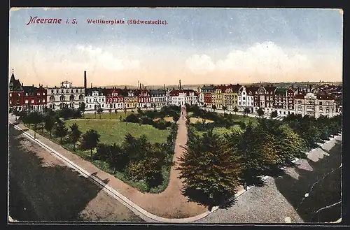 AK Meerane, Wettinerplatz von Südwesten