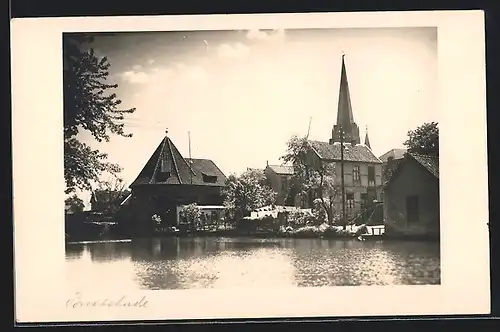 AK Buxtehude, Uferpartie mit Kapelle