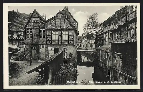AK Buxtehude, Alte Häuser an der Schleuse