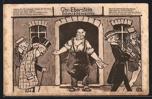 Künstler-AK Buxtehude, Schmiede von Christian Eberstein