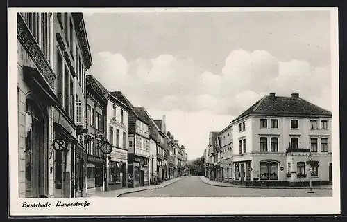 AK Buxtehude, Langestrasse mit Geschäften