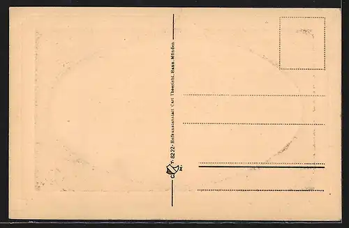 Präge-AK Polle a. d. Weser, Teilansicht, Passepartout
