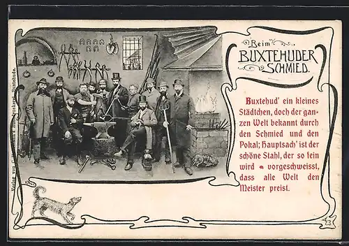AK Buxtehude, Arbeiter beim Buxtehuder Schmied
