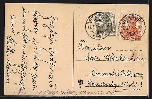 AK Gross-Rüde, Schloss-Gut