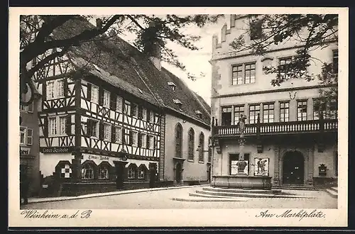 AK Weinheim a. d. B., Partie am Marktplatz