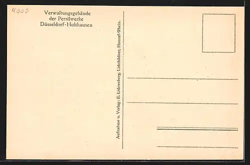 AK Düsseldorf- Holthausen, Verwaltungsgebäude der Persilwerke
