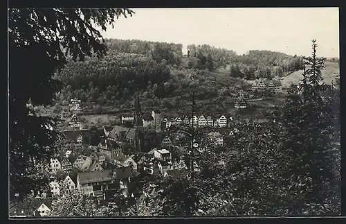 Foto-AK Calw, Ortsansicht aus der Vogelschau