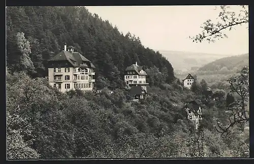 Foto-AK Calw, Fernblick zum Erholungsheim 1920