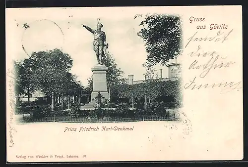 AK Görlitz, Prinz Friedrich Karl-Denkmal