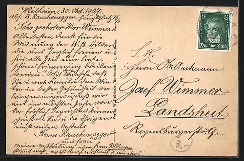 AK Weilheim / Obb., Hauptplatz mit Denkmal