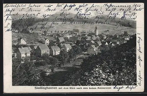 AK Siedlinghausen, Ortsansicht mit Blick nach dem hohen Meisterstein