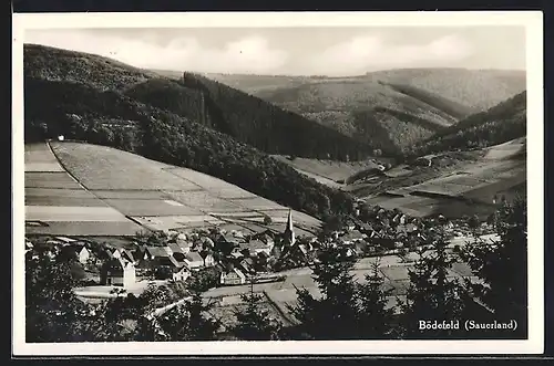 AK Bödefeld / Sauerland, Gesamtansicht aus der Vogelschau