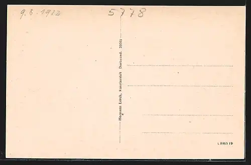 AK Meschede, Teilansicht mit Blick ins Ruhrtal