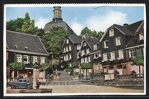 AK Solingen, auf dem Gräfrather Marktplatz