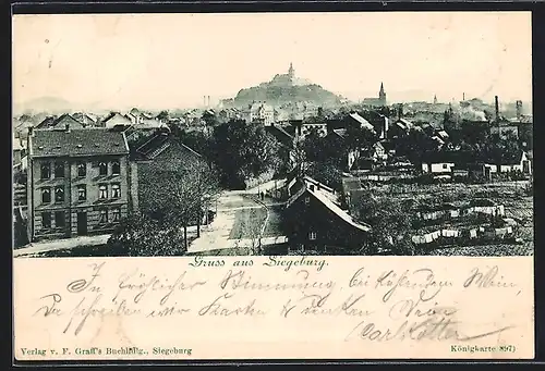 AK Siegburg, Teilansicht mit Strassenpartie