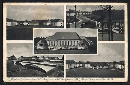 AK Bergen /Lüneburger Heide, Truppenübungsplatz, Kasernen und Offizier-Heim