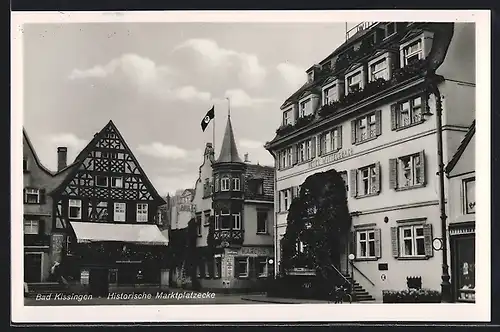 AK Bad Kissingen, Marktplatzecke mit Hotel Wittelsbach, 