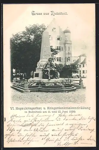 AK Radolfzell, Partie am Kriegerdenkmal