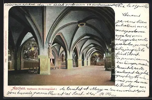 AK Aachen, Rathaus, Inneres des Krönungssaals