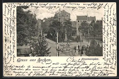 AK Aachen, Strassenpartie am Hansemannplatz