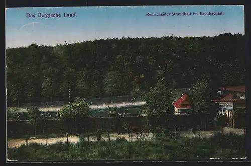 AK Remscheid, Eschbachtal, Kutsche am Strandbad, Das Bergische Land